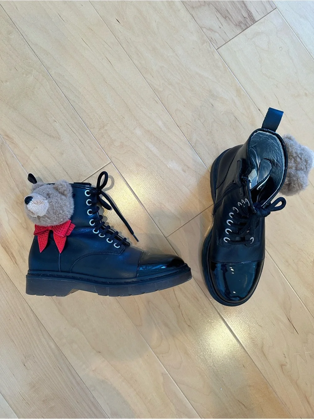 Monnalisa Teddy Bear Leather Boots, EU 36 (US Youth 4/ Women’s 5.5) Hard to Find